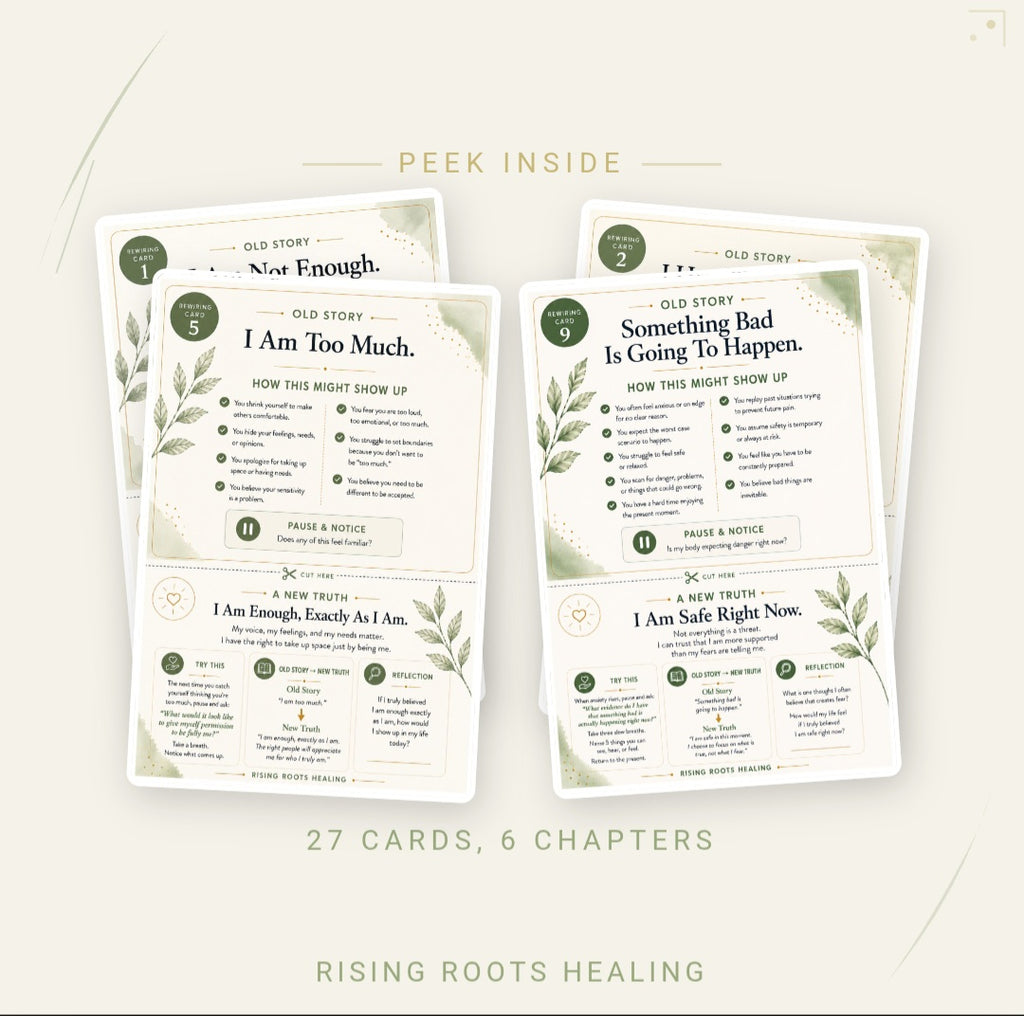 Product Title  Rewiring: A Journey Back to Yourself | Digital Healing Workbook & Printable Reflection Card Deck